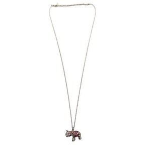 Avon Prosperous Elephant Necklace Gold Tone Red Accent Animal Pendant‎